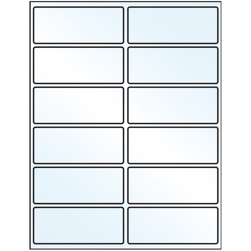 4" x 1.625" Crystal Clear Rectangular Sheet Labels