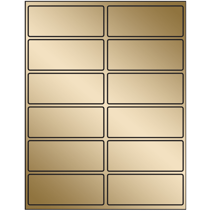 4" x 1.625" Gold Foil Rectangular Sheet Labels