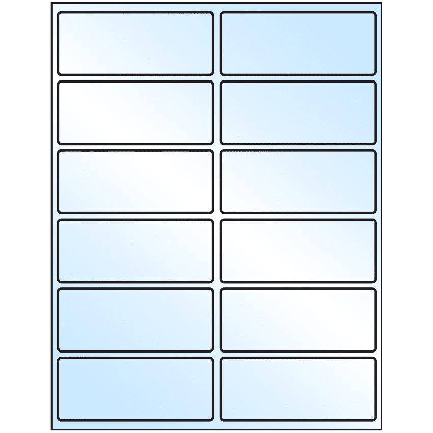 4" x 1.625" White Premium High Gloss Rectangular Sheet Labels