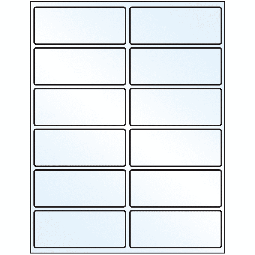 4" x 1.625" White Mid Gloss Rectangular Sheet Labels