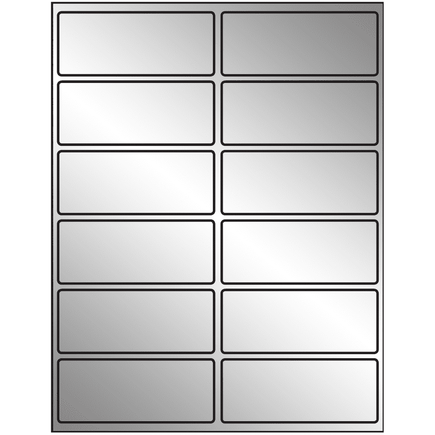 4" x 1.625" Silver Foil Rectangular Sheet Labels