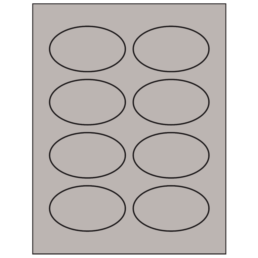 3.33" x 2" Gray Oval Sheet Labels