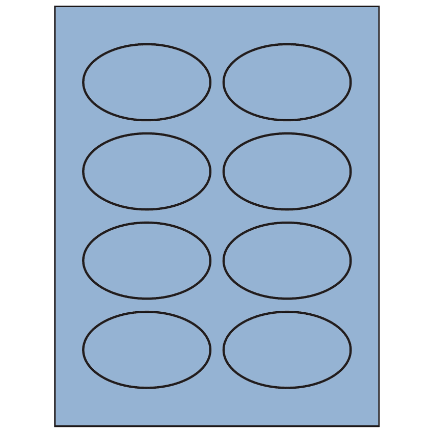 3.33" x 2" Pastel Blue Oval Sheet Labels