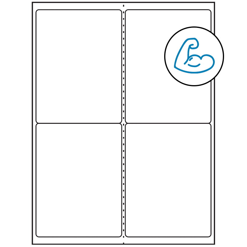 4" x 5" White Rectangular Sheet Labels - Ultra Aggressive Adhesive