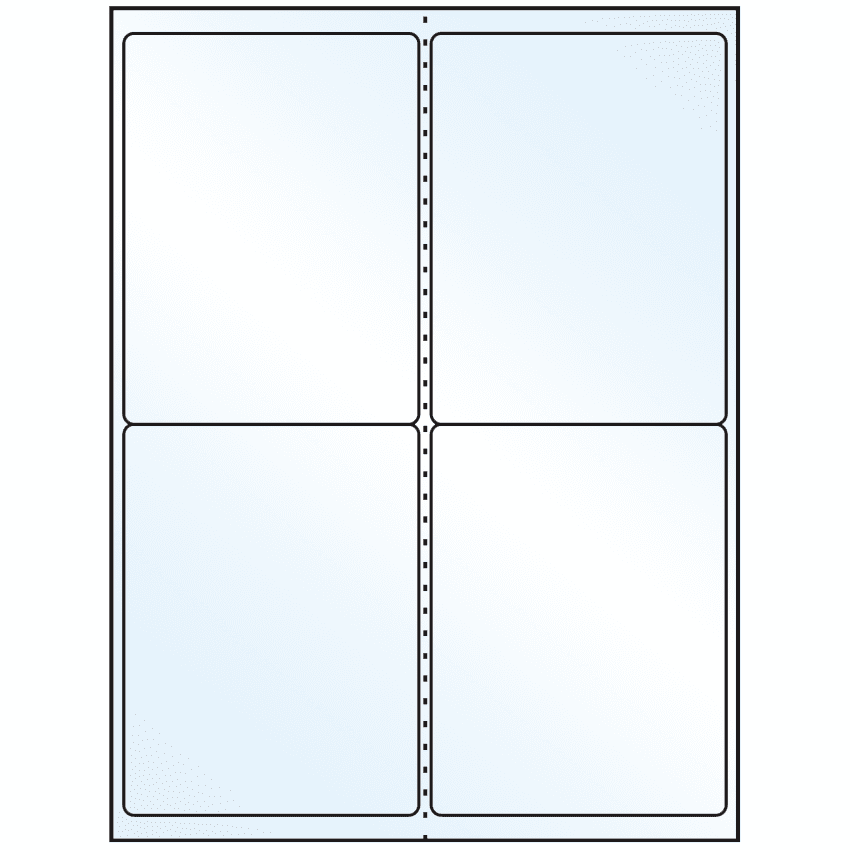 4" x 5" Crystal Clear Rectangular Sheet Labels