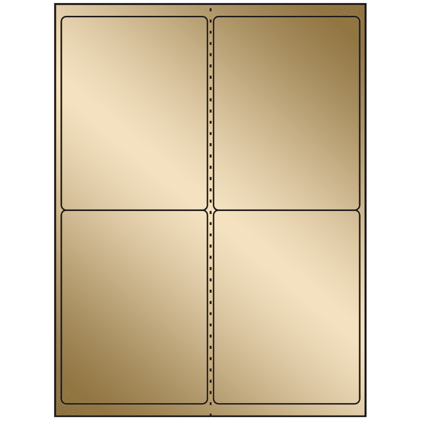 4" x 5" Gold Foil Rectangular Sheet Labels