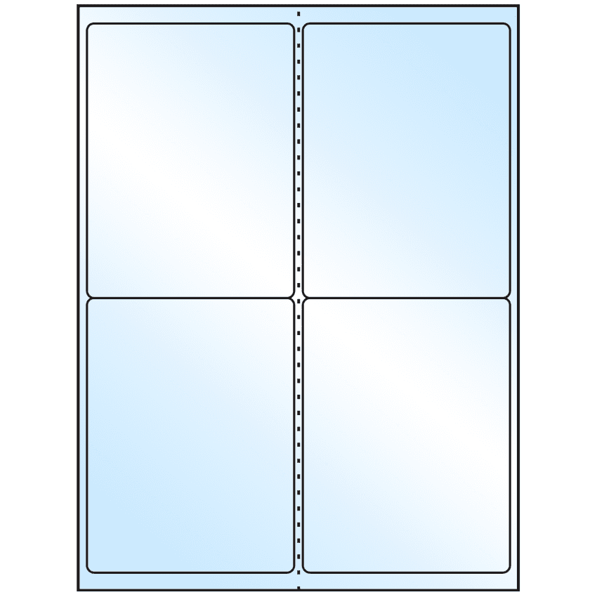 4" x 5" White Premium High Gloss Rectangular Sheet Labels