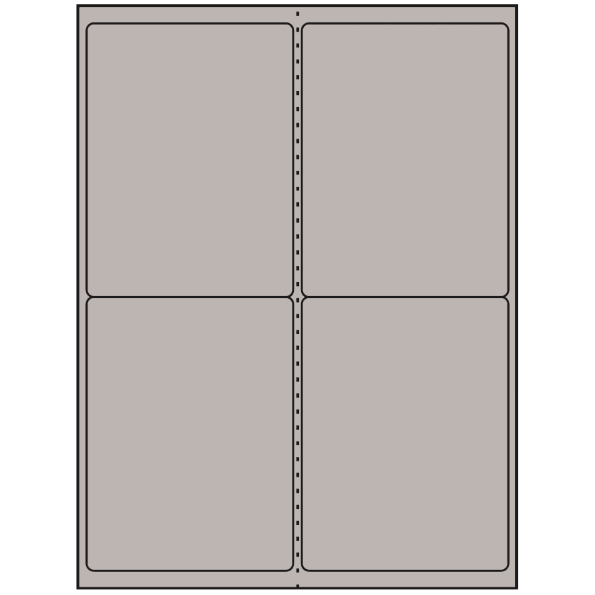 4" x 5" Gray Rectangular Sheet Labels