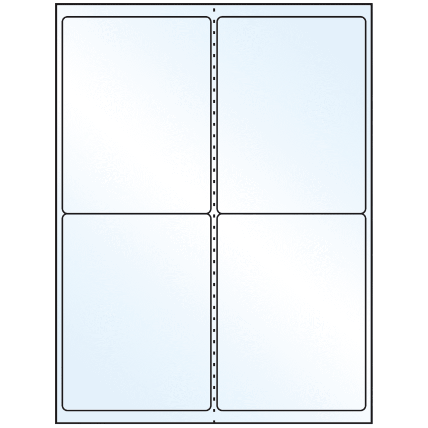 4" x 5" White Mid Gloss Rectangular Sheet Labels