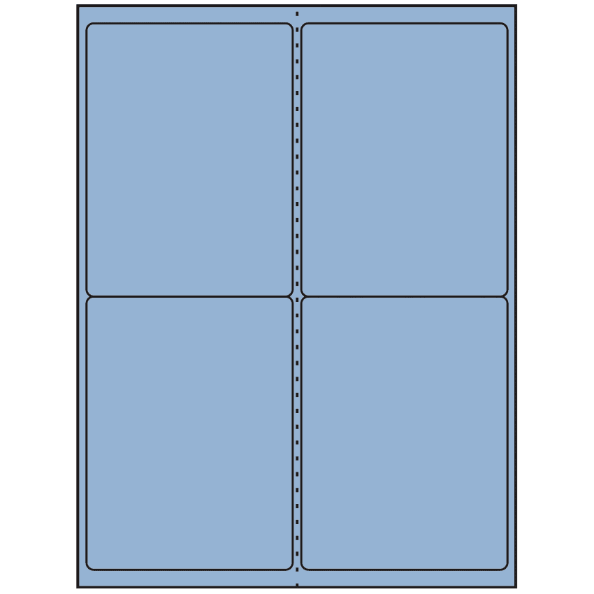 4" x 5" Pastel Blue Rectangular Sheet Labels