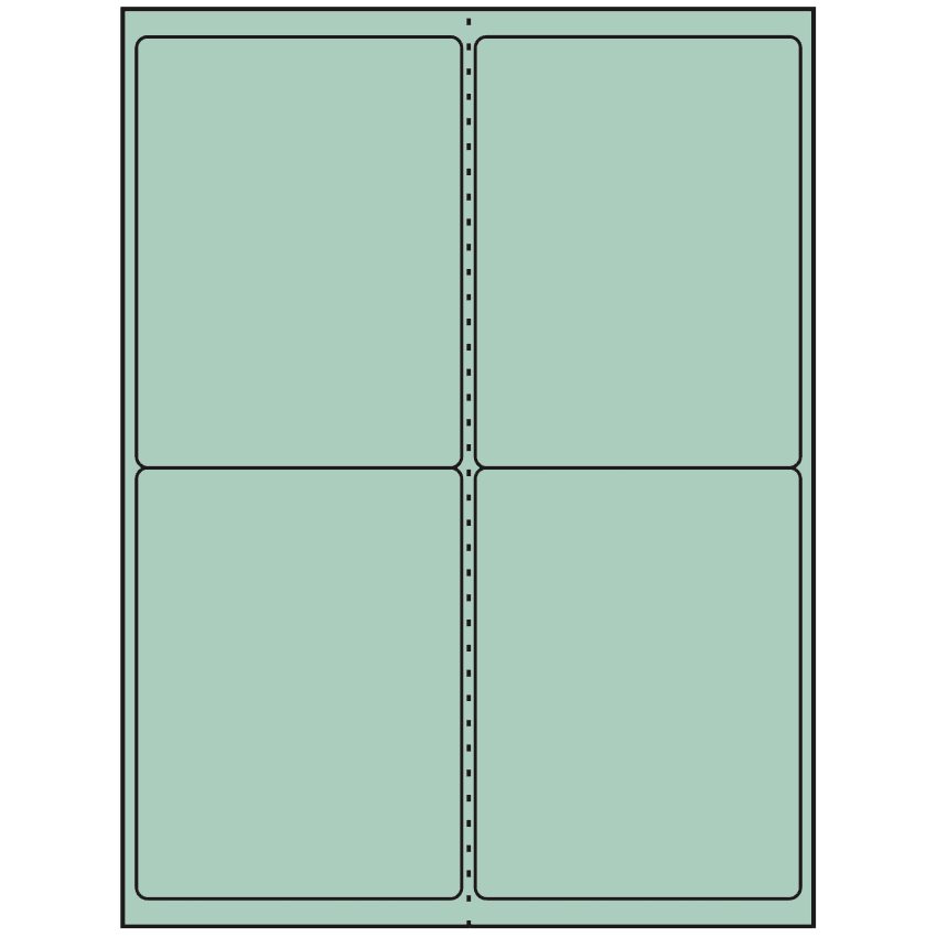 4" x 5" Pastel Green Rectangular Sheet Labels