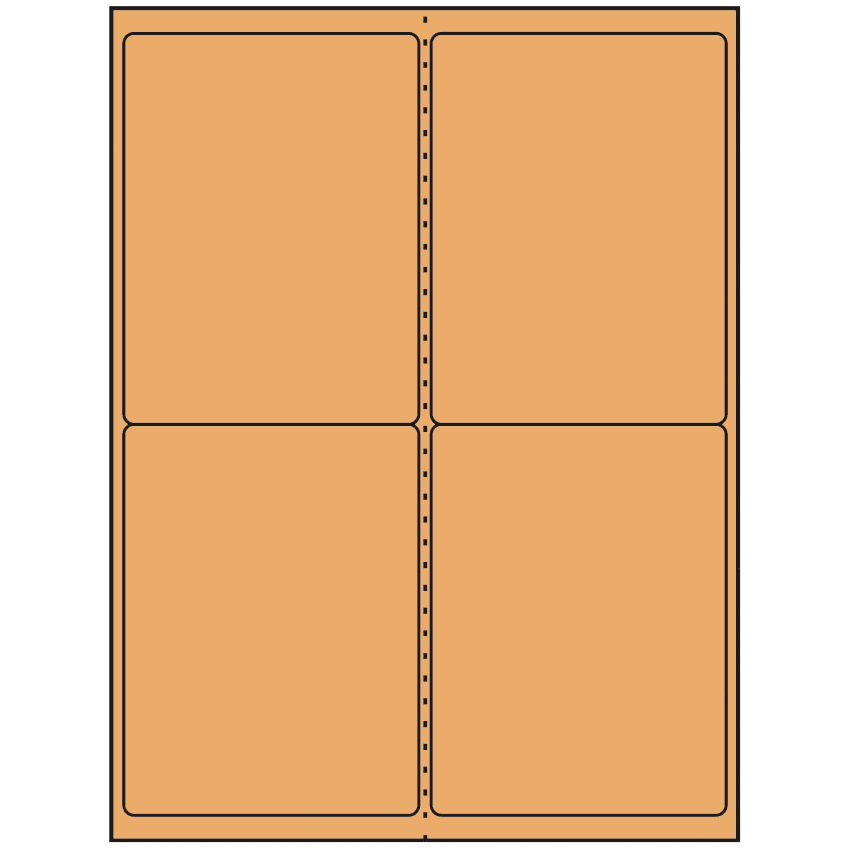 4" x 5" Pastel Orange Rectangular Sheet Labels