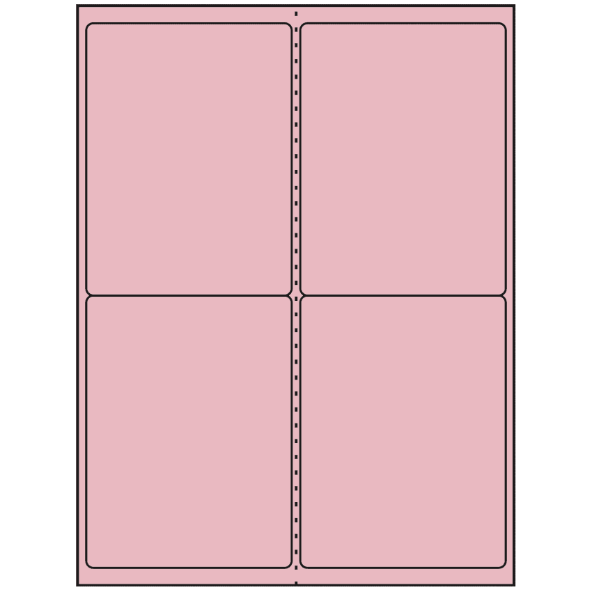 4" x 5" Pastel Pink Rectangular Sheet Labels