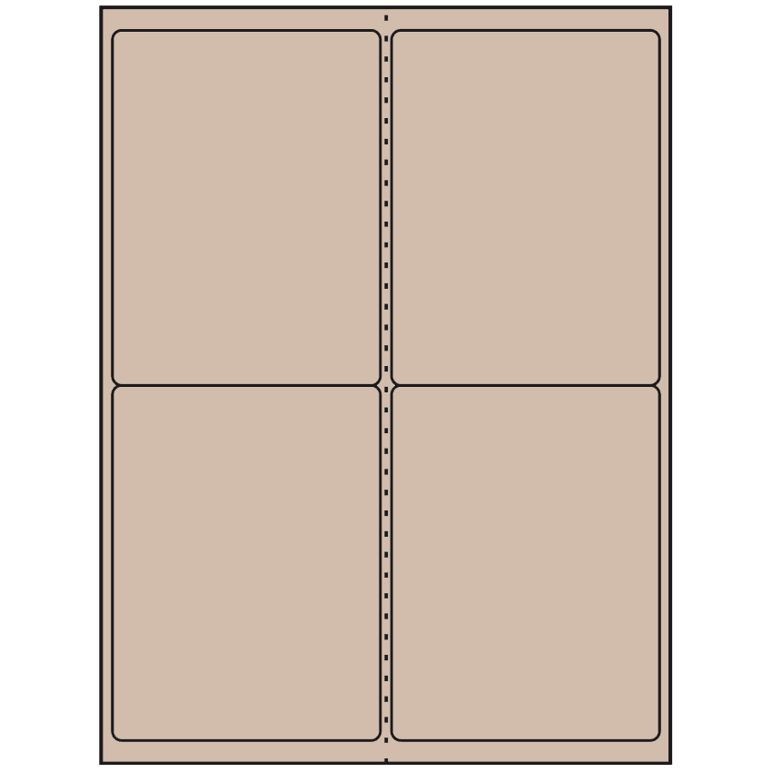 4" x 5" Pastel Tan Rectangular Sheet Labels