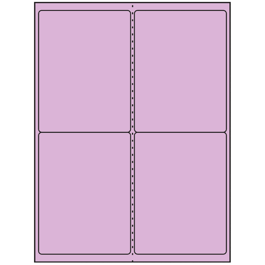 4" x 5" Pastel Purple Rectangular Sheet Labels