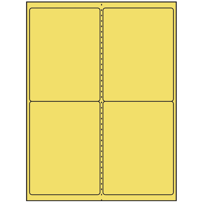 4" x 5" Pastel Yellow Rectangular Sheet Labels
