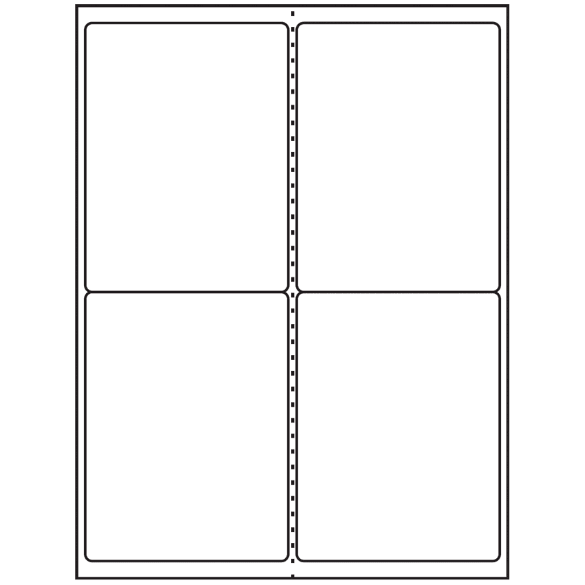 4" x 5" White Rectangular Sheet Labels