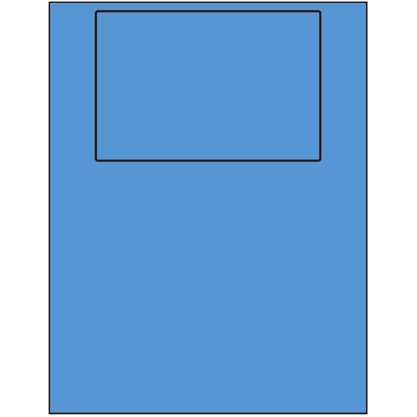 6" x 4" Fluorescent Blue Rectangular Sheet Labels