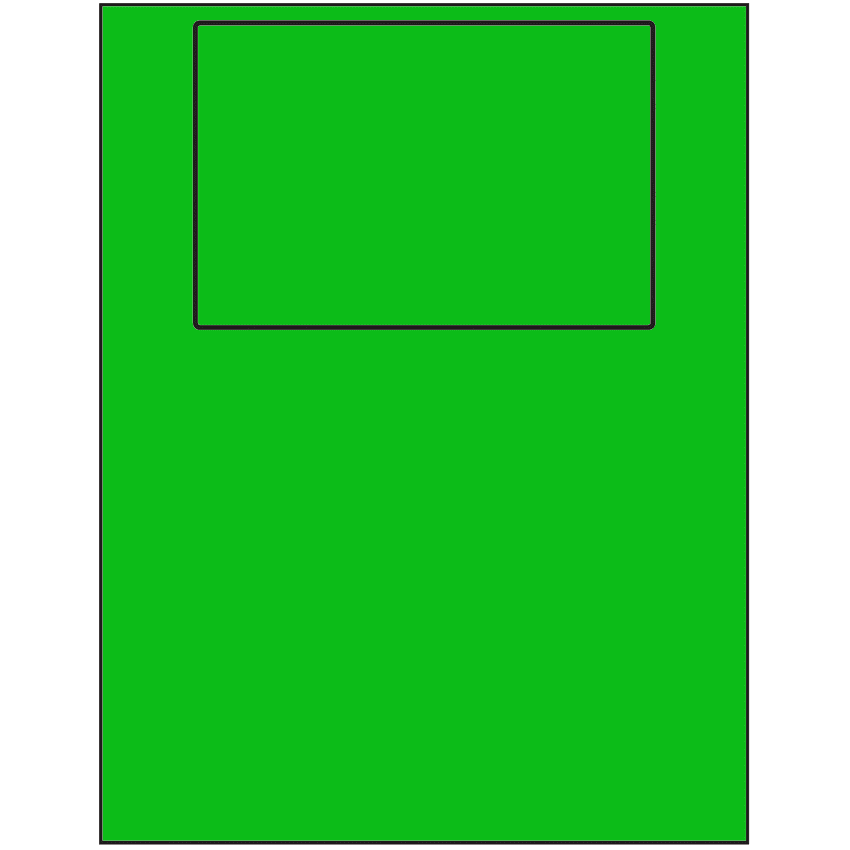 6" x 4" Fluorescent Green Rectangular Sheet Labels