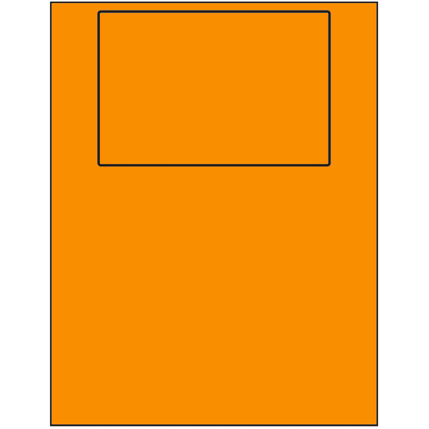 6" x 4" Fluorescent Orange Rectangular Sheet Labels