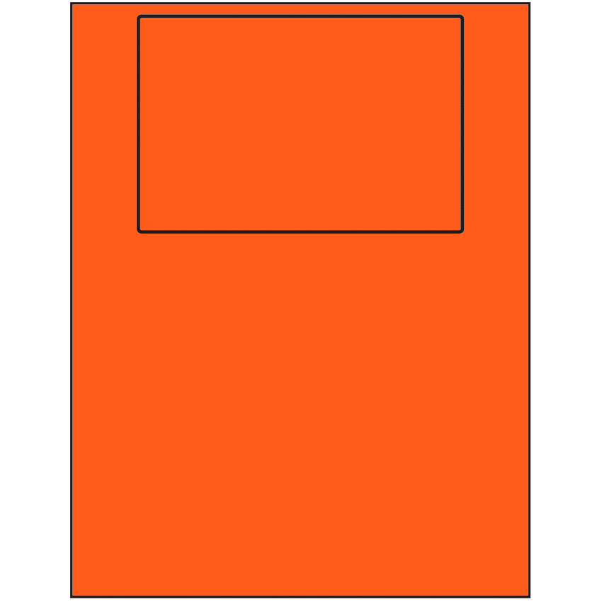 6" x 4" Fluorescent Red Rectangular Sheet Labels
