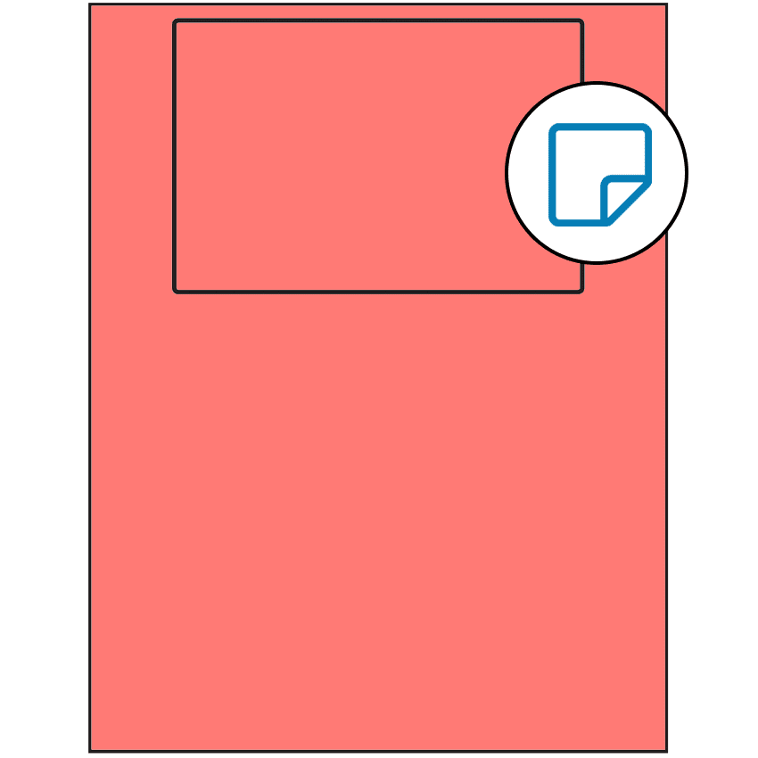 6" x 4" Fluorescent Red Rectangular Sheet Labels - Removable Adhesive