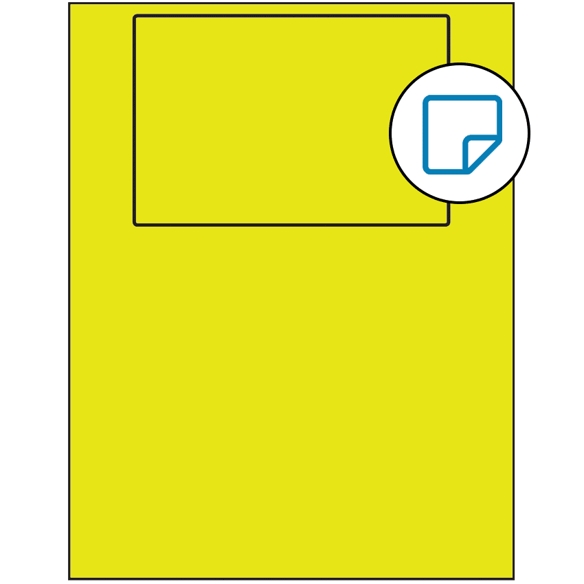 6" x 4" Fluorescent Yellow Rectangular Sheet Labels - Removable Adhesive