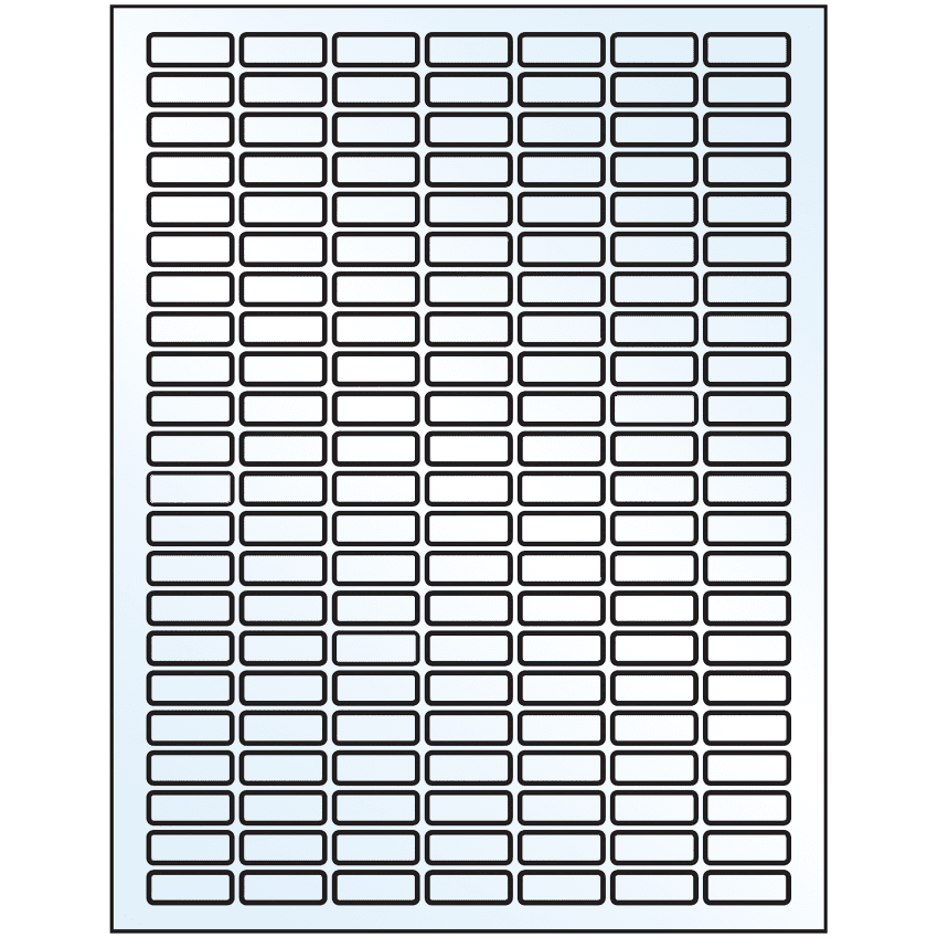 1" x 0.375" Crystal Clear Rectangular Sheet Labels