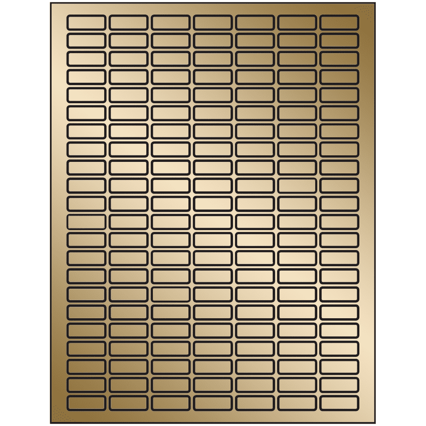 1" x 0.375" Gold Foil Rectangular Sheet Labels