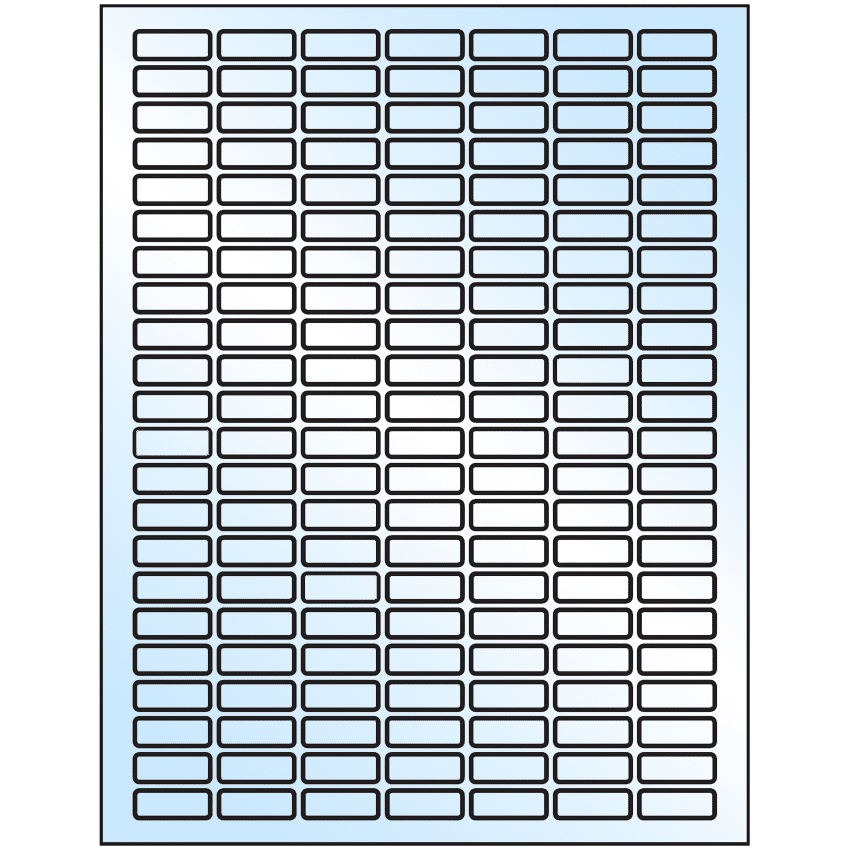 1" x 0.375" White Premium High Gloss Rectangular Sheet Labels