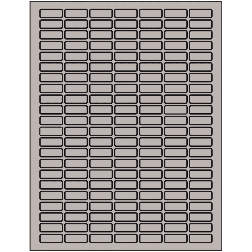 1" x 0.375" Gray Rectangular Sheet Labels