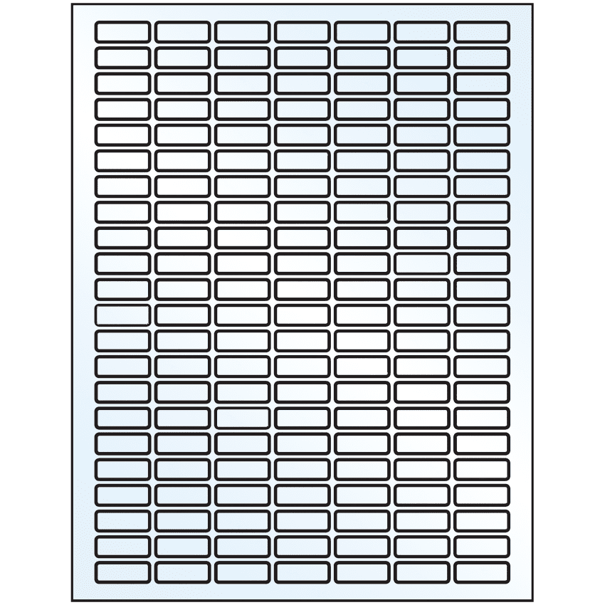 1" x 0.375" White Mid Gloss Rectangular Sheet Labels
