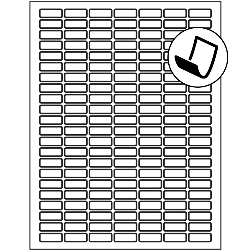 1" x 0.375" Blockout Rectangular Sheet Labels