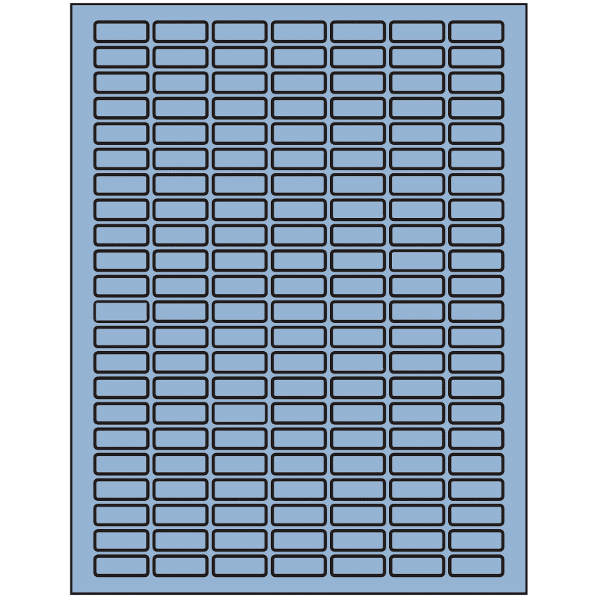 1" x 0.375" Pastel Blue Rectangular Sheet Labels