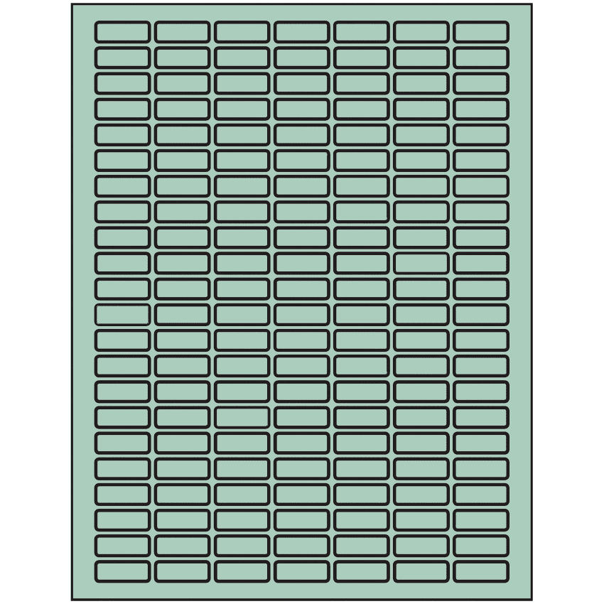 1" x 0.375" Pastel Green Rectangular Sheet Labels