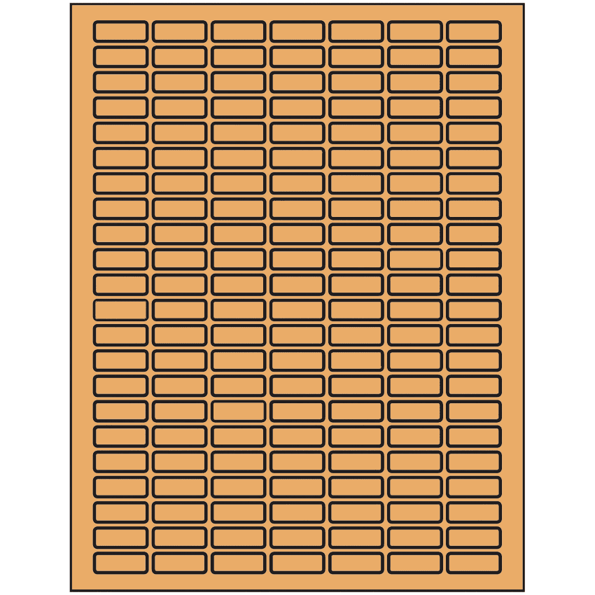 1" x 0.375" Pastel Orange Rectangular Sheet Labels