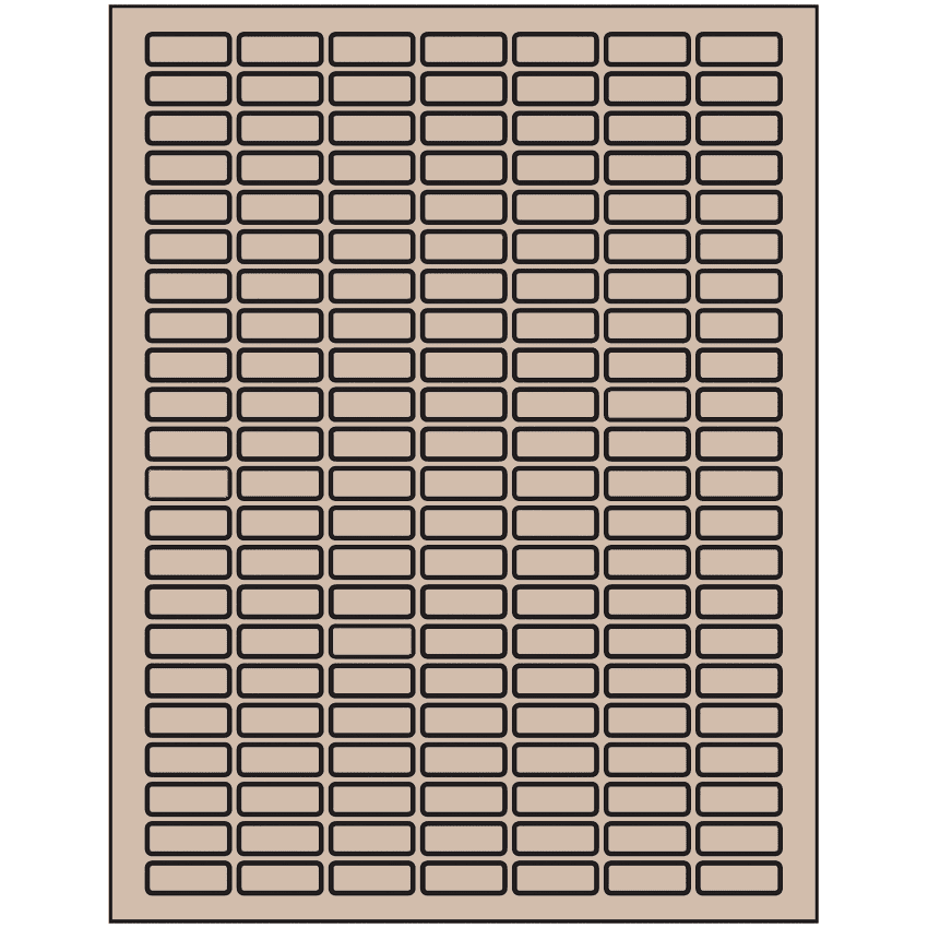 1" x 0.375" Pastel Tan Rectangular Sheet Labels