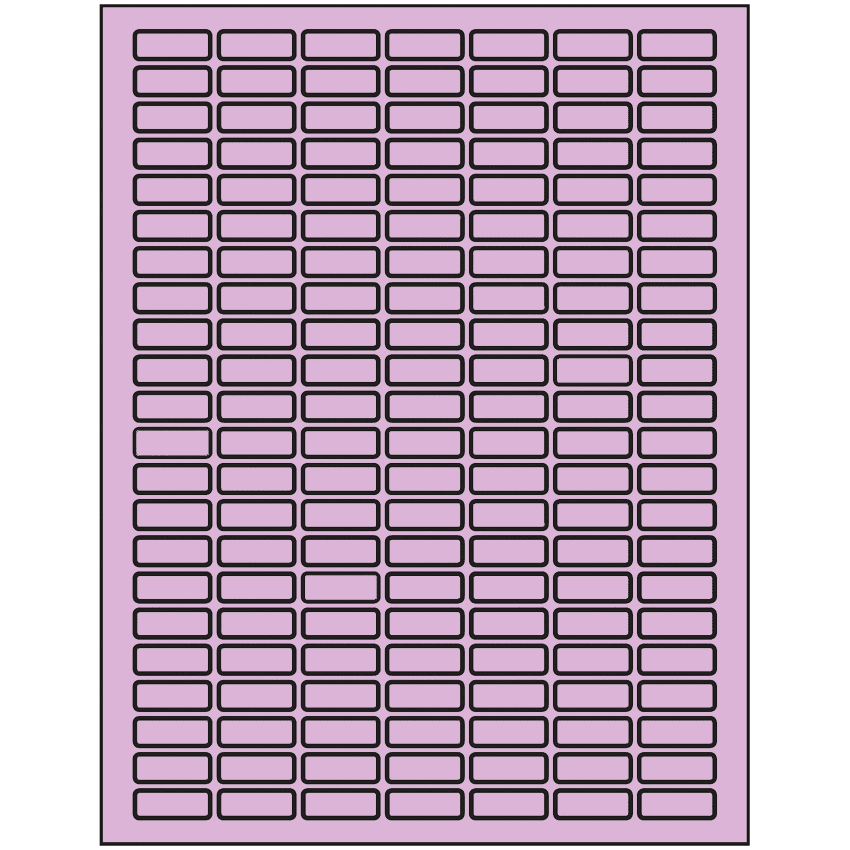 1" x 0.375" Pastel Purple Rectangular Sheet Labels