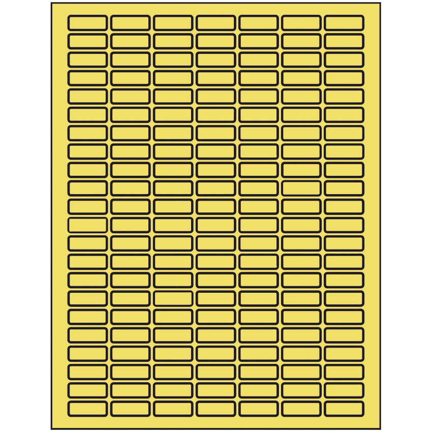 1" x 0.375" Pastel Yellow Rectangular Sheet Labels