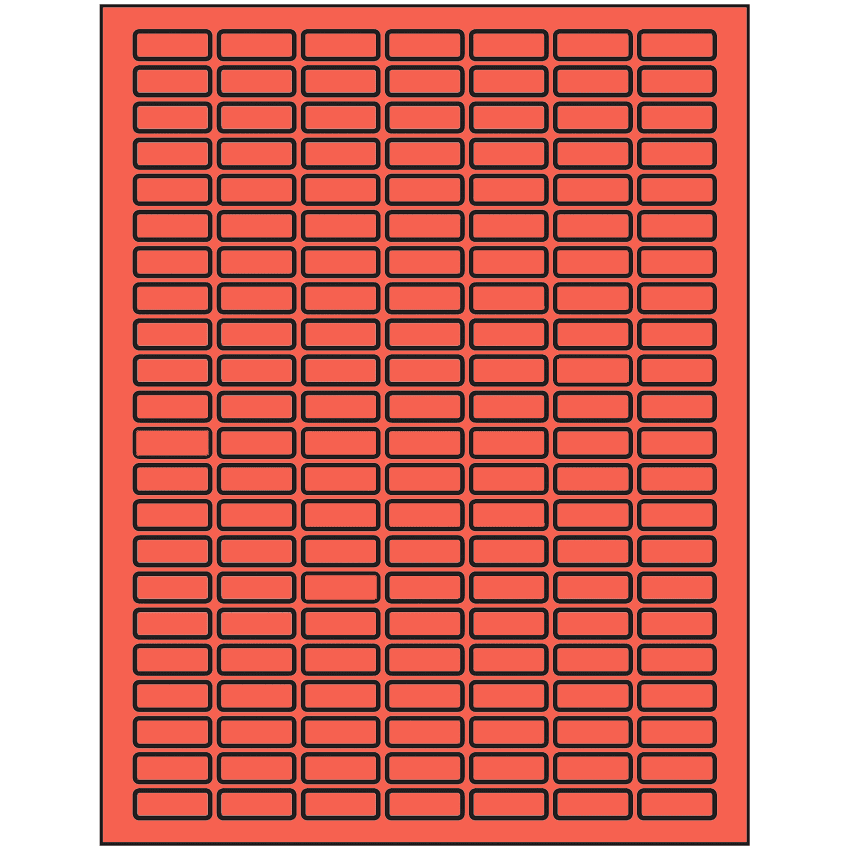 1" x 0.375" Red Rectangular Sheet Labels