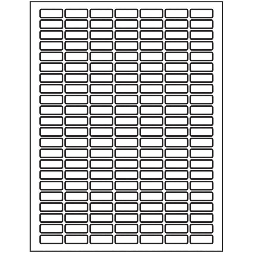 1" x 0.375" White Vinyl Drum Rectangular Sheet Labels