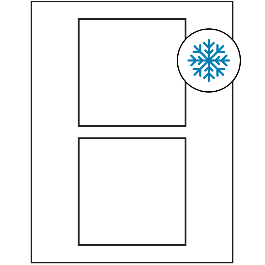 4.5" x 4.5" White Square Sheet Labels - Freezer Grade Adhesive