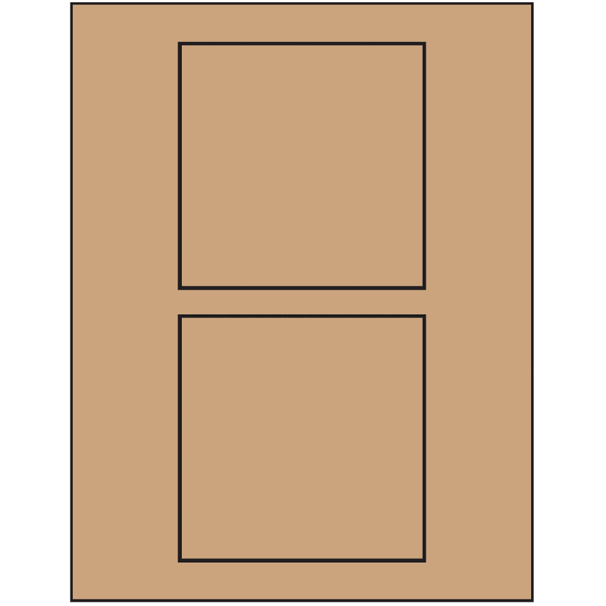 4.5" x 4.5" Brown Kraft Square Sheet Labels