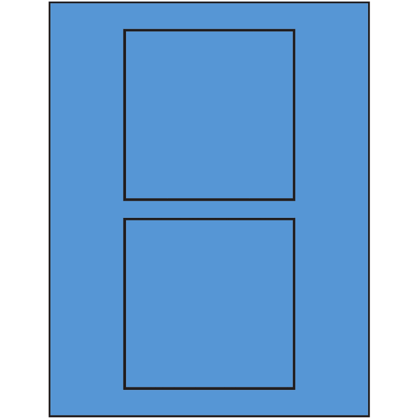 4.5" x 4.5" Fluorescent Blue Square Sheet Labels