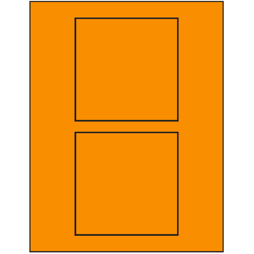 4.5" x 4.5" Fluorescent Orange Square Sheet Labels