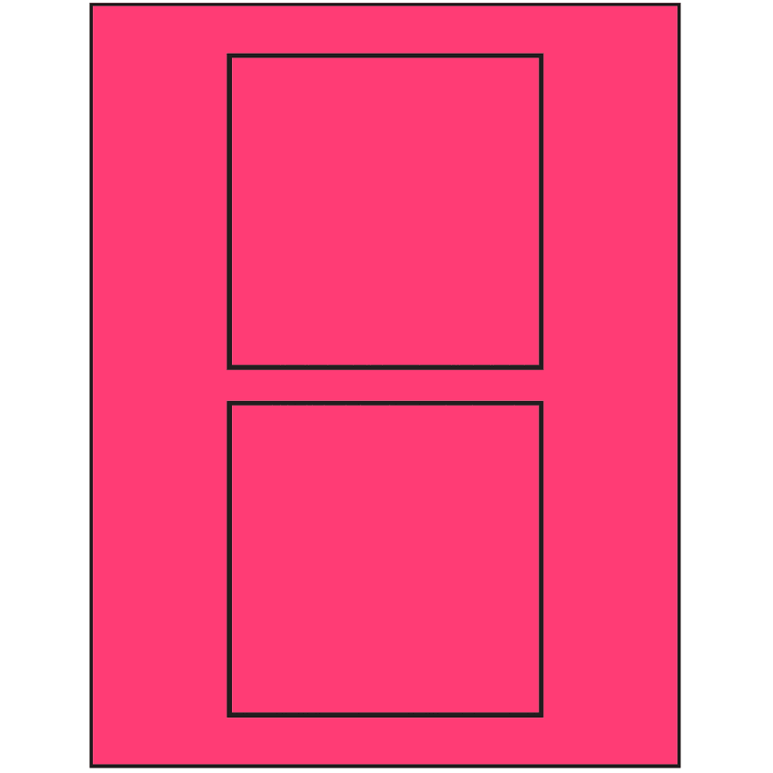 4.5" x 4.5" Fluorescent Pink Square Sheet Labels