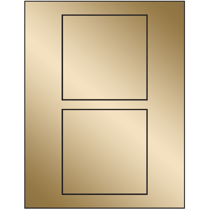 4.5" x 4.5" Gold Foil Square Sheet Labels