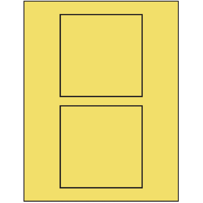 4.5" x 4.5" Pastel Yellow Square Sheet Labels