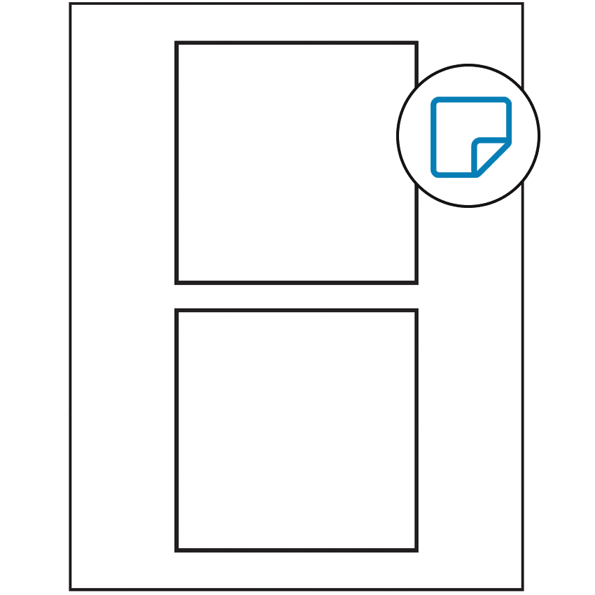 4.5" x 4.5" White Square Sheet Labels - Removable Adhesive