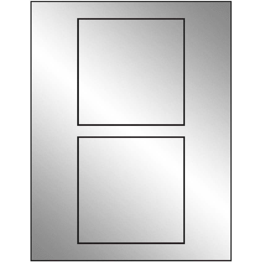 4.5" x 4.5" Silver Foil Square Sheet Labels